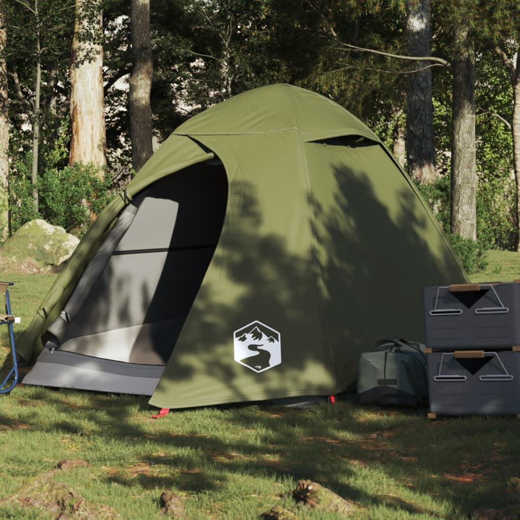 Camping Tent Dome 2-Person Olive Green Waterproof