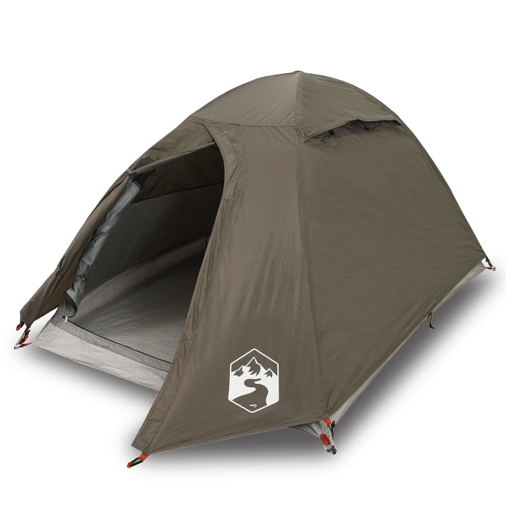 Camping Tent Dome 2-Person Brown Waterproof