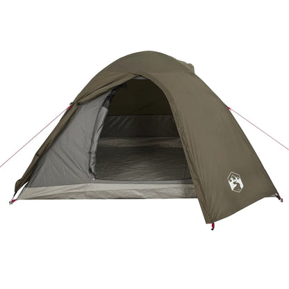 Camping Tent Dome 3-Person Brown Waterproof