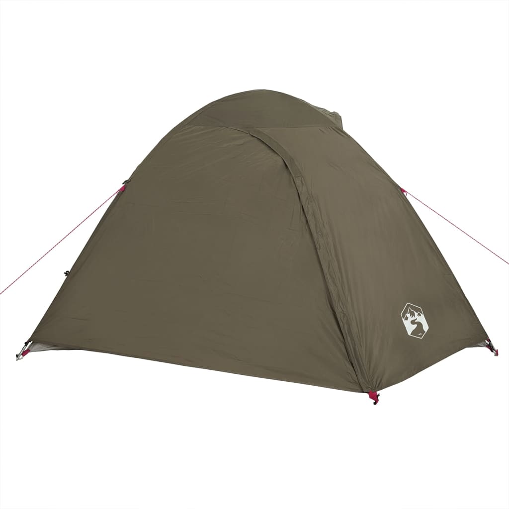 Camping Tent Dome 3-Person Brown Waterproof