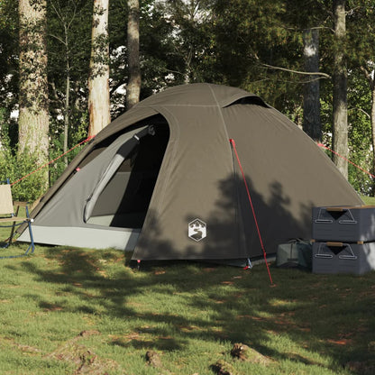 Camping Tent Dome 3-Person Brown Waterproof