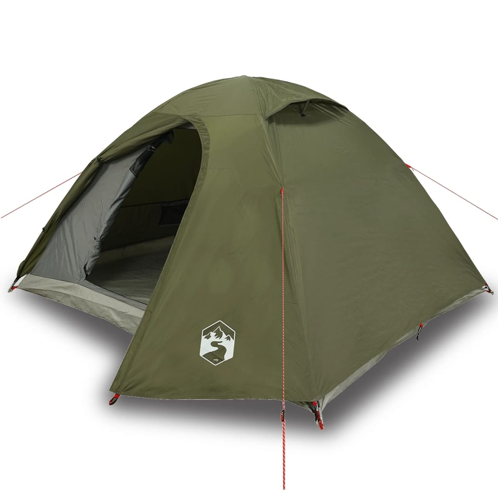 Camping Tent Dome 4-Person Olive Green Waterproof