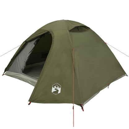 Camping Tent Dome 4-Person Olive Green Waterproof