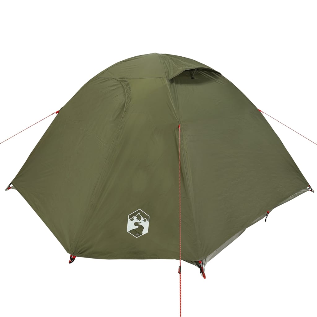 Camping Tent Dome 4-Person Olive Green Waterproof