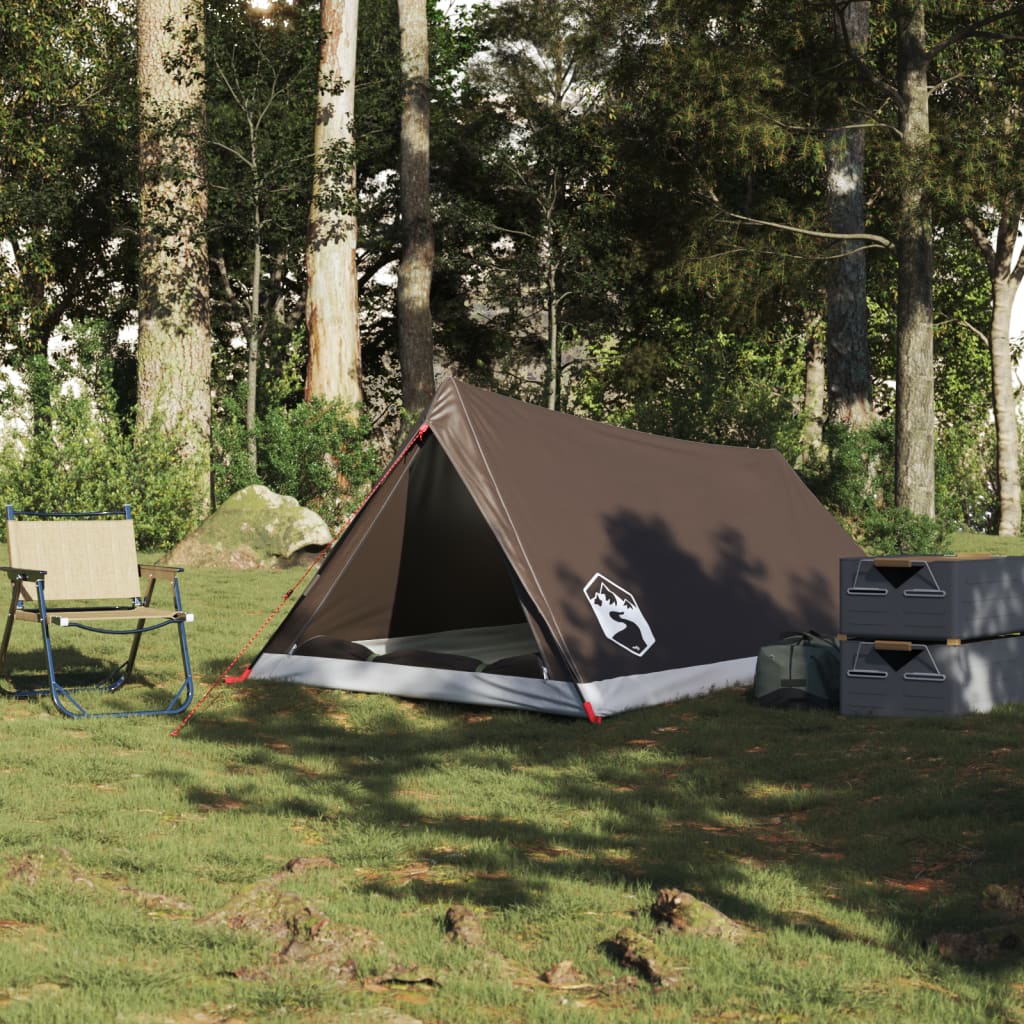 Camping Tent 2-Person Brown Waterproof