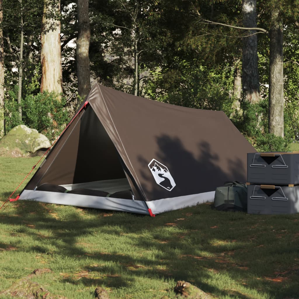 Camping Tent 2-Person Brown Waterproof