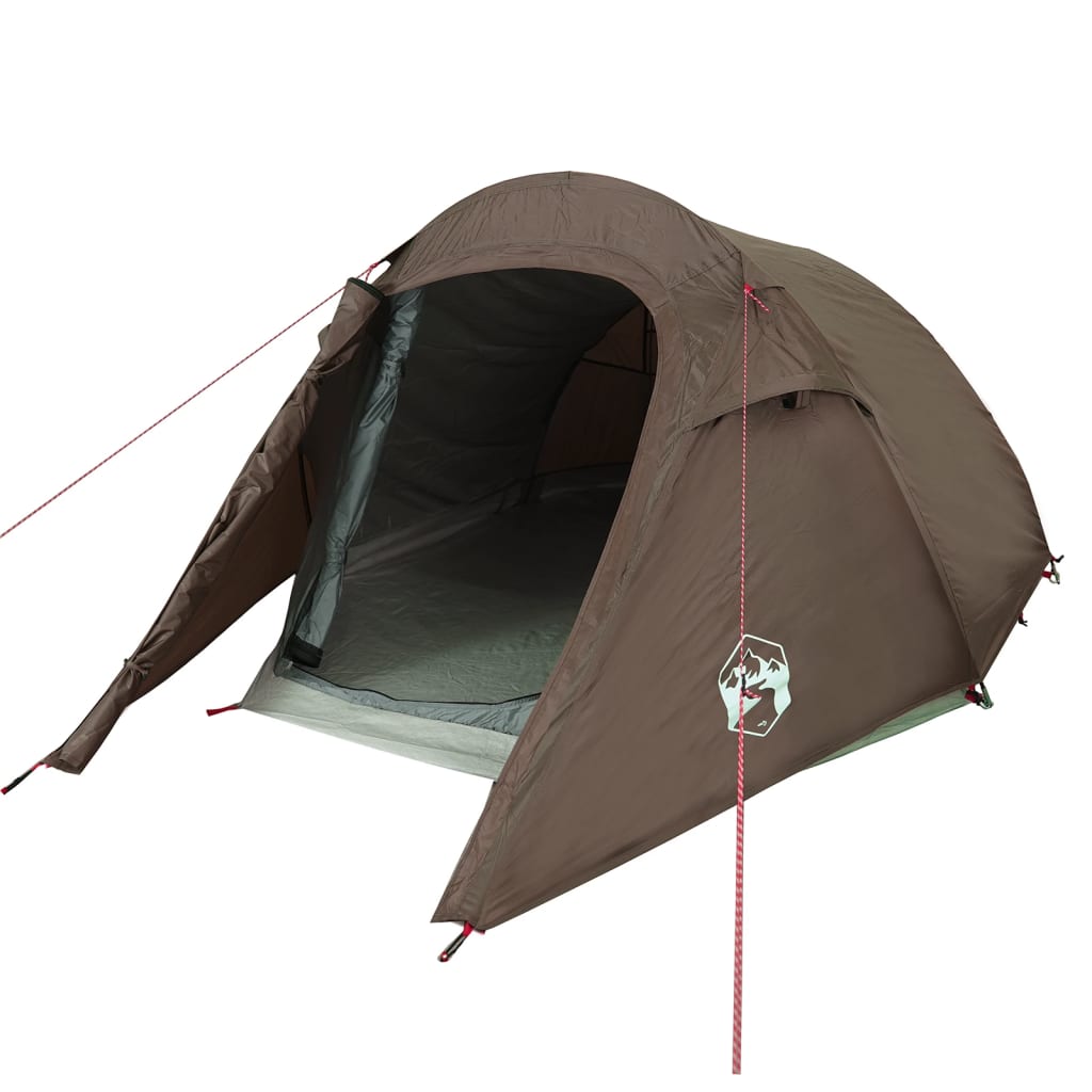 Camping Tent Tunnel 3-Person Brown Waterproof