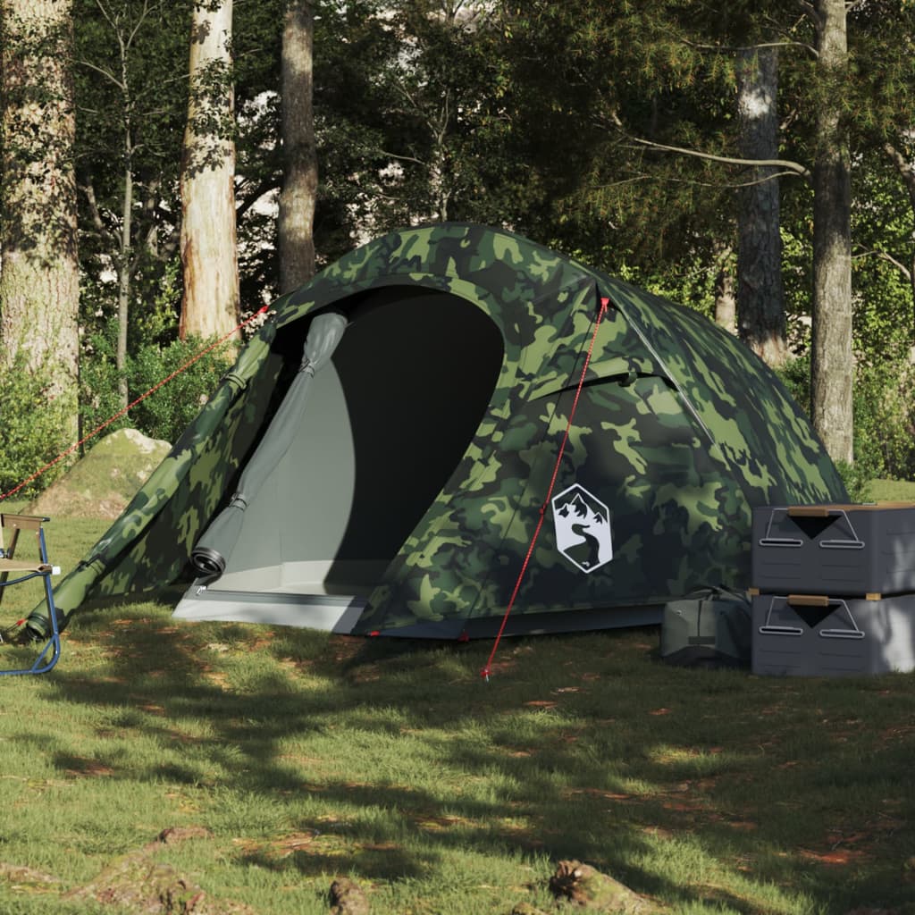 Camping Tent Tunnel 3-Person Camouflage Waterproof