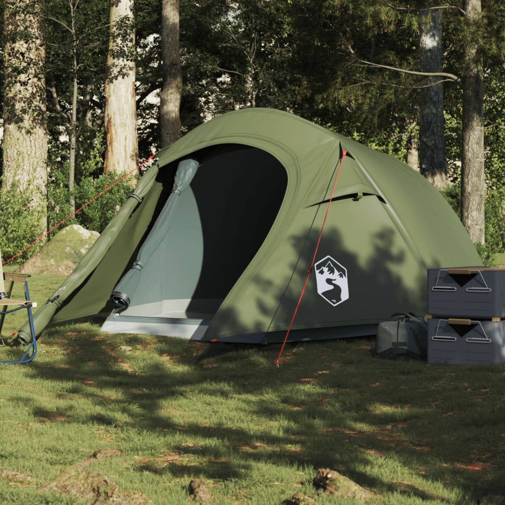 Camping Tent Tunnel 2-Person Olive Green Waterproof