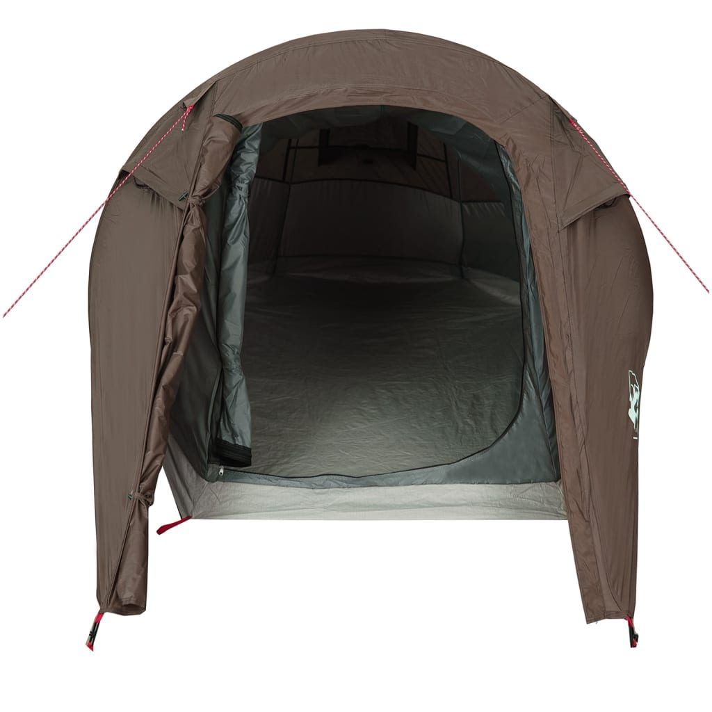 Camping Tent Tunnel 2-Person Brown Waterproof