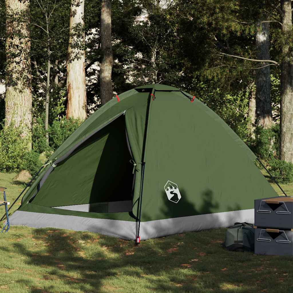 Camping Tent Dome 4-Person Olive Green Waterproof