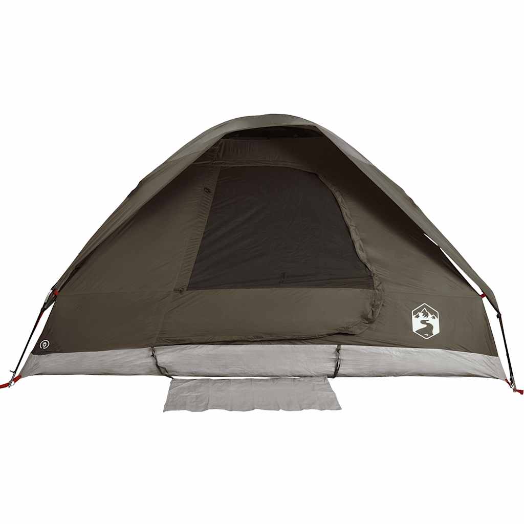 Camping Tent Dome 4-Person Brown Waterproof