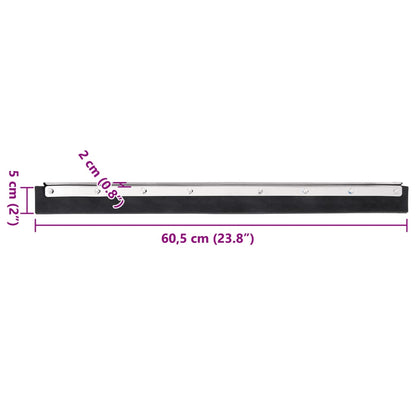 Floor Squeegee Heads 5 pcs 60.5x2x5 cm Steel and Rubber