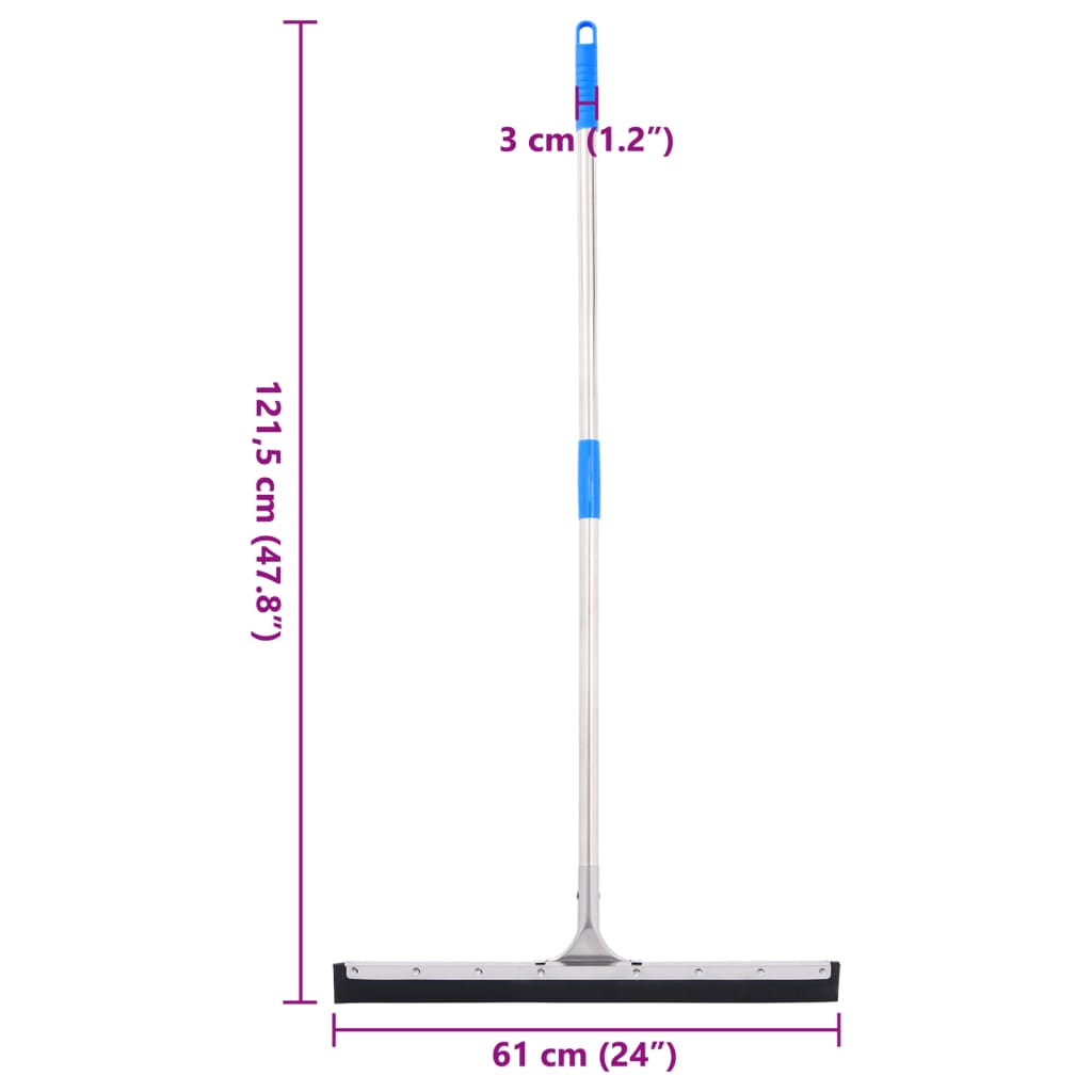 vidaXL Floor Squeegee 61x121.5 cm Steel and Rubber