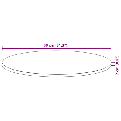 Table Top Round Ø80x2 cm Solid Wood Acacia