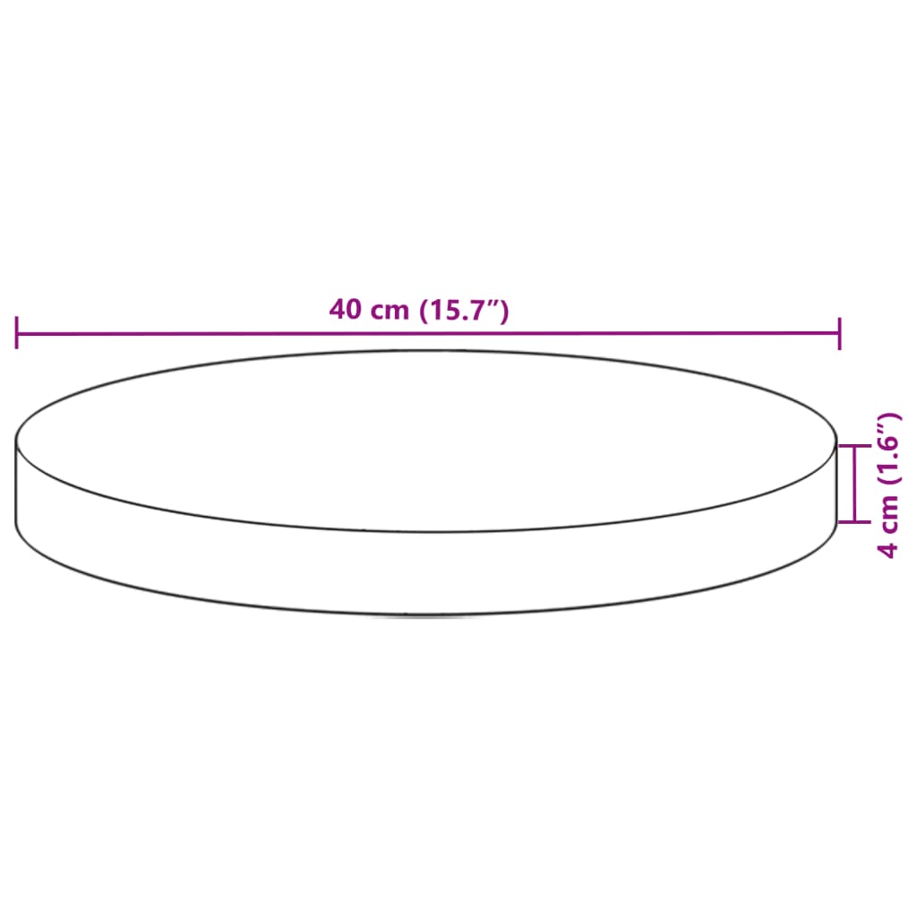 Table Top Round Ø40x4 cm Solid Wood Acacia