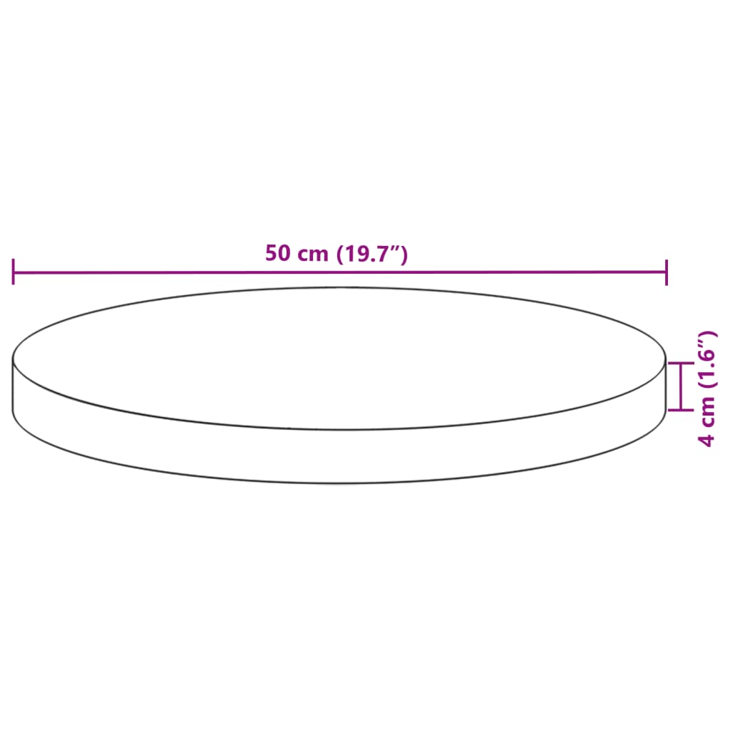 Table Top Round Ø50x4 cm Solid Wood Acacia