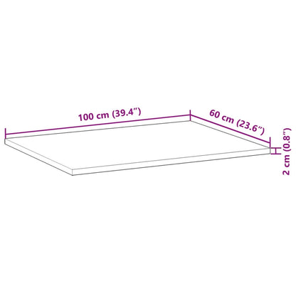 Table Top Rectangular 100x60x2 cm Solid Wood Acacia