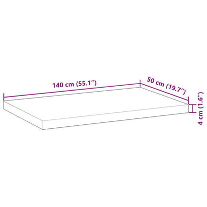 Table Top Rectangular 140x50x4 cm Solid Wood Acacia