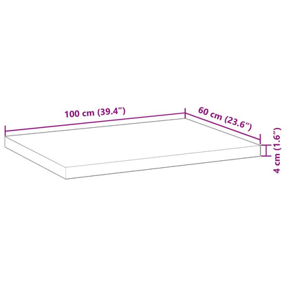 Table Top Rectangular 100x60x4 cm Solid Wood Acacia