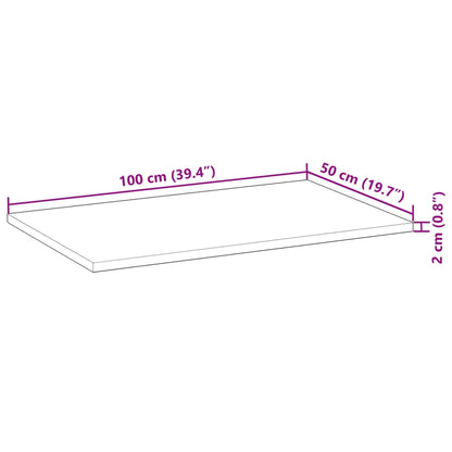 Table Top Rectangular 100x50x2 cm Solid Wood Acacia