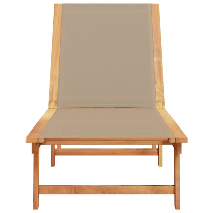 Sun Lounger Taupe Solid Wood Acacia and Textilene