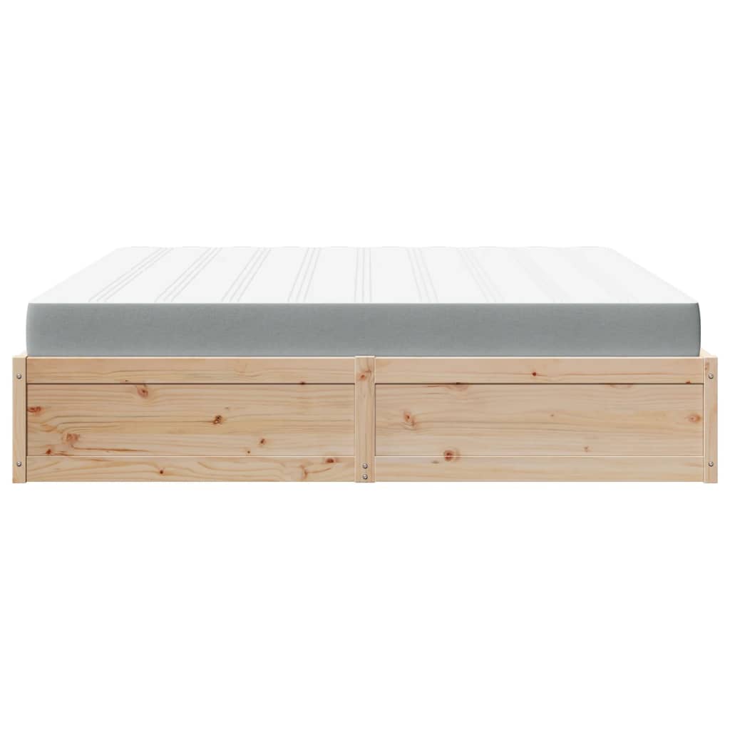 Bed with Mattress 200x200 cm Solid Wood Pine