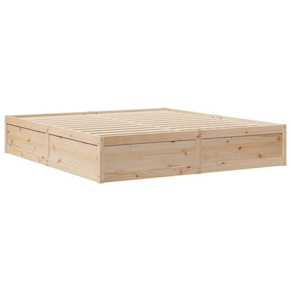 Bed with Mattress 180x200 cm Super King Solid Wood Pine