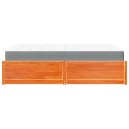 Bed with Mattress Wax Brown 120x200 cm Solid Wood Pine