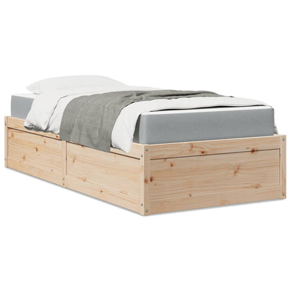 Bed with Mattress 90x190 cm Single Solid Wood Pine