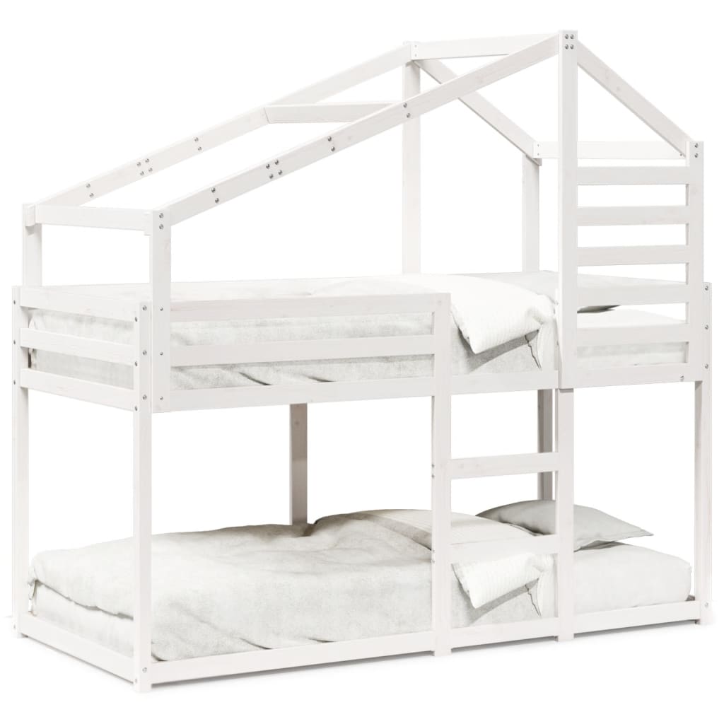 Bunk Bed without Mattress White 80x200 cm Solid Wood Pine