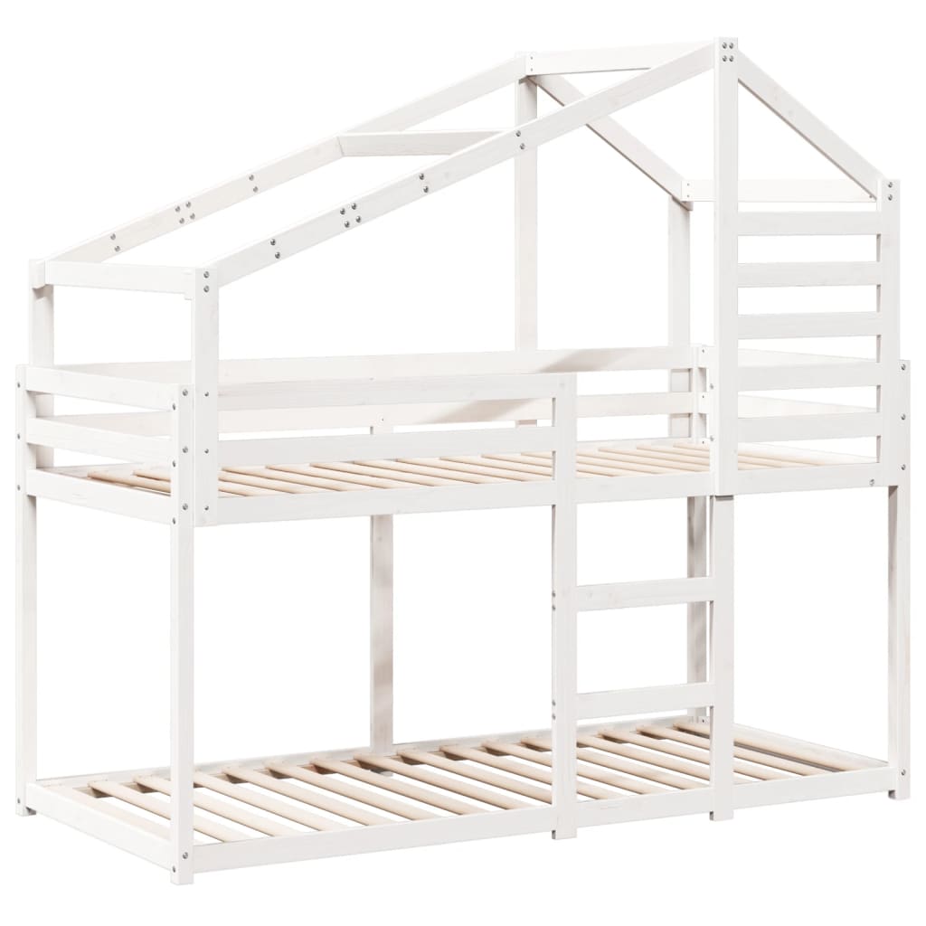 Bunk Bed without Mattress White 80x200 cm Solid Wood Pine