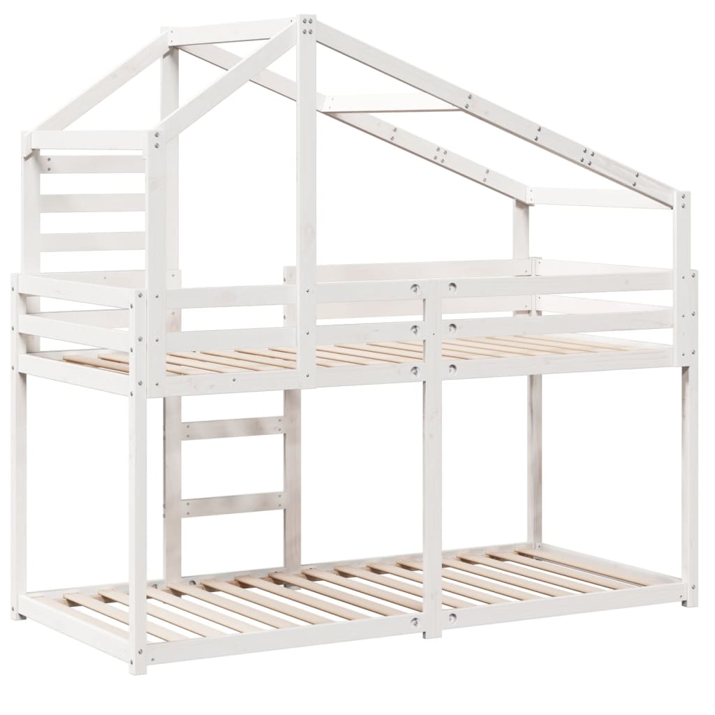 Bunk Bed without Mattress White 80x200 cm Solid Wood Pine