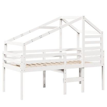 High Sleeper Bed without Mattress White 80x200 cm Solid Wood Pine