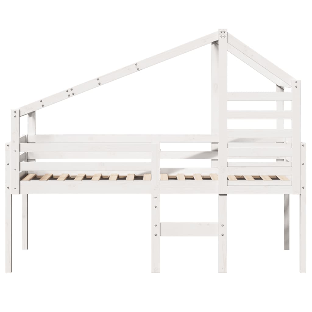 High Sleeper Bed without Mattress White 80x200 cm Solid Wood Pine