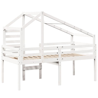 High Sleeper Bed without Mattress White 80x200 cm Solid Wood Pine