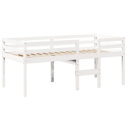 High Sleeper Bed without Mattress White 80x200 cm Solid Wood Pine