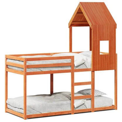 Bunk Bed without Mattress Wax Brown 90x200 cm Solid Wood Pine