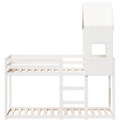 Bunk Bed without Mattress White 90x190 cm Single Solid Wood Pine