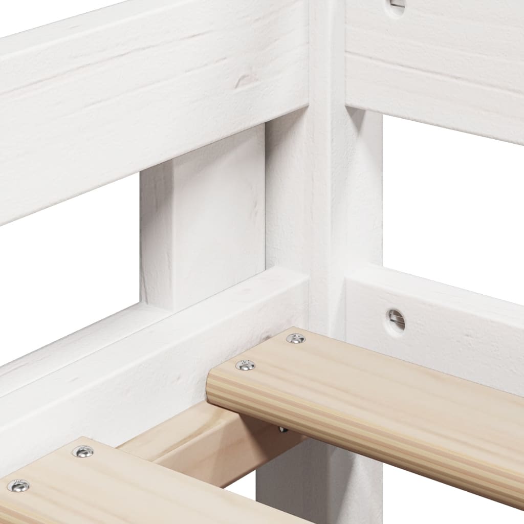 Bunk Bed with Roof White 90x190 cm Solid Wood Pine