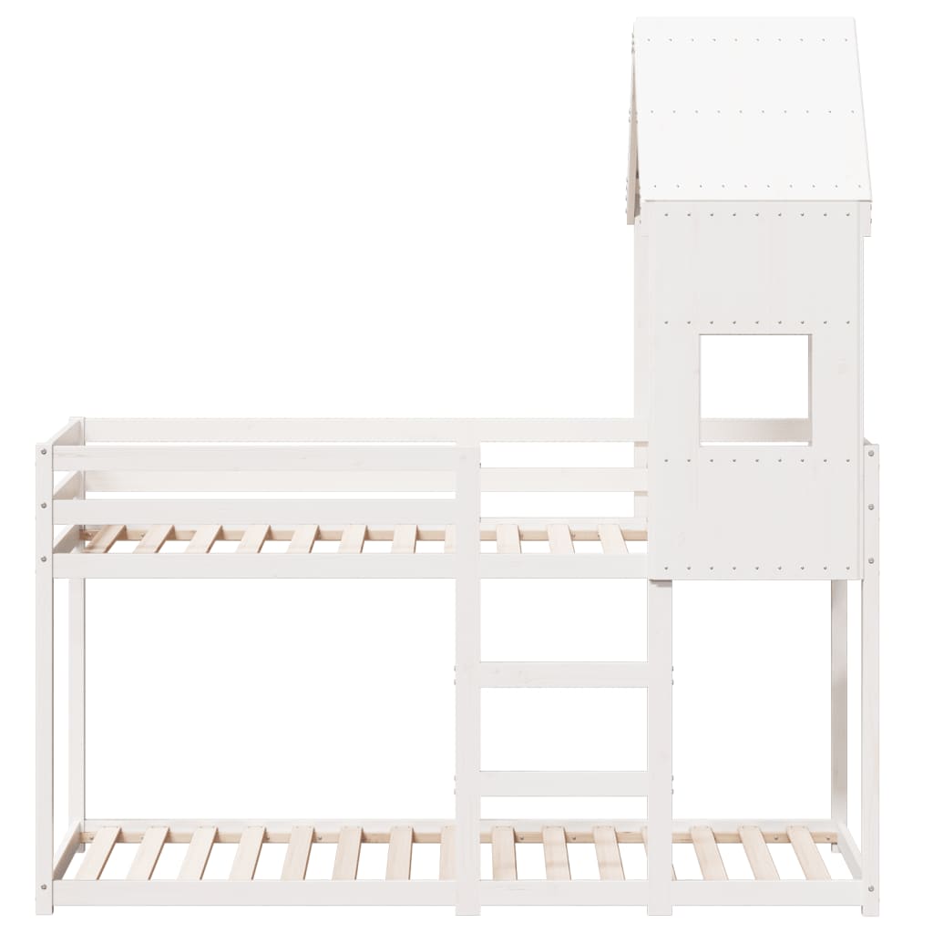 Bunk Bed without Mattress White 75x190 cm Small Single Solid Wood Pine