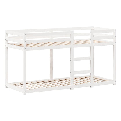 Bunk Bed without Mattress White 75x190 cm Small Single Solid Wood Pine