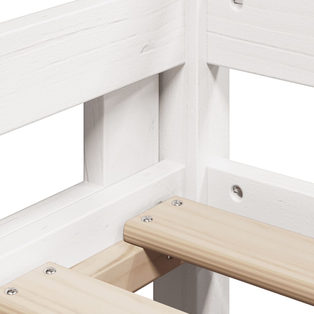 Bunk Bed without Mattress White 75x190 cm Small Single Solid Wood Pine