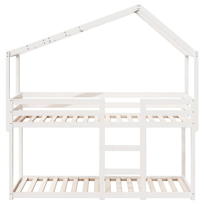 Bunk Bed without Mattress White 90x190 cm Single Solid Wood Pine