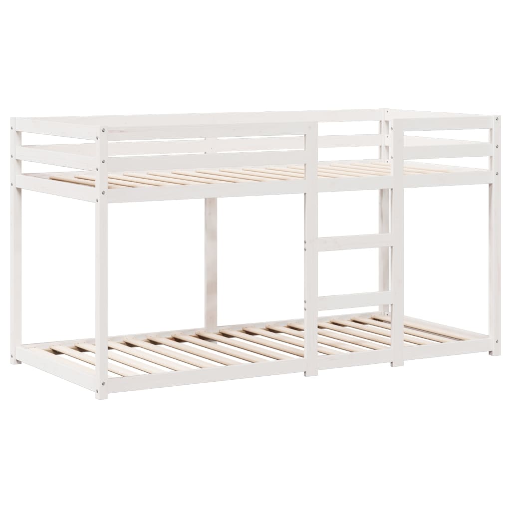 Bunk Bed without Mattress White 90x190 cm Single Solid Wood Pine