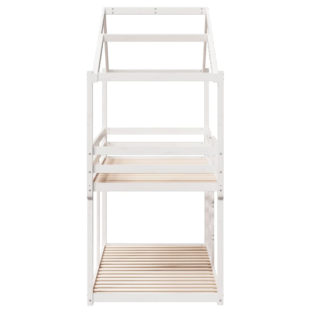 Bunk Bed without Mattress White 90x190 cm Single Solid Wood Pine