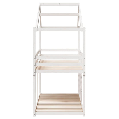 Bunk Bed without Mattress White 90x190 cm Single Solid Wood Pine