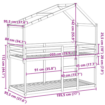 Bunk Bed without Mattress Wax Brown 90x190 cm Single Solid Wood Pine