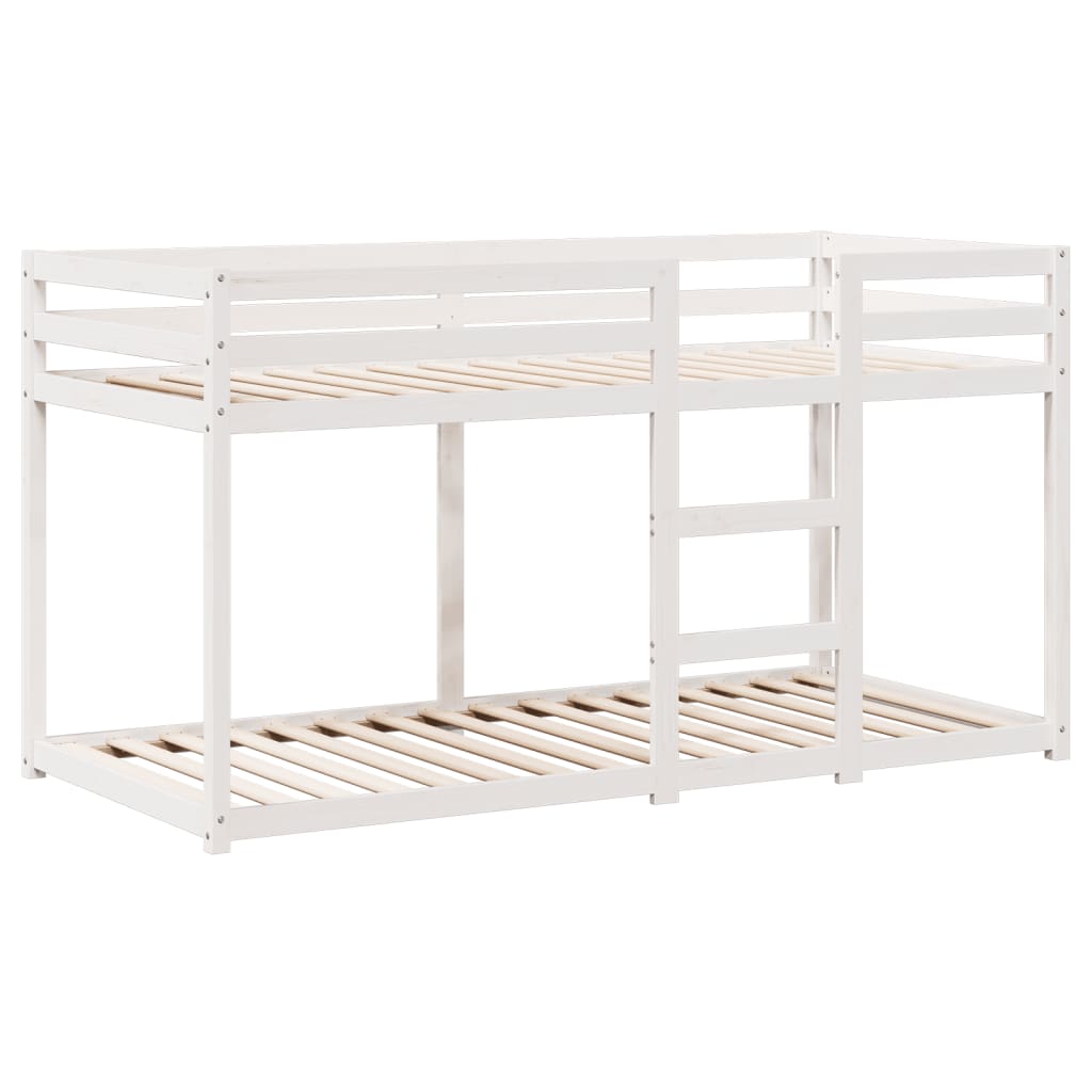 Bunk Bed with Roof White 90x190 cm Solid Wood Pine