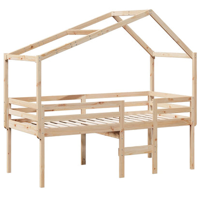 High Sleeper Bed without Mattress 75x190 cm Small Single Solid Wood Pine